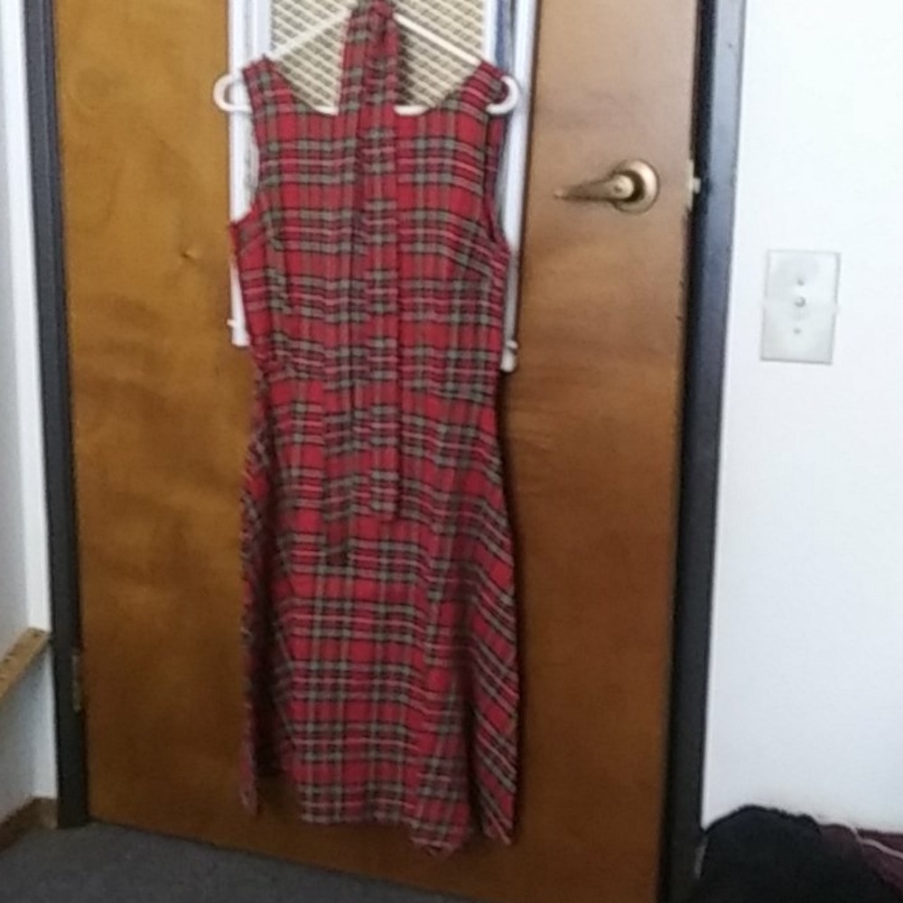 Women's plaid knee length dress